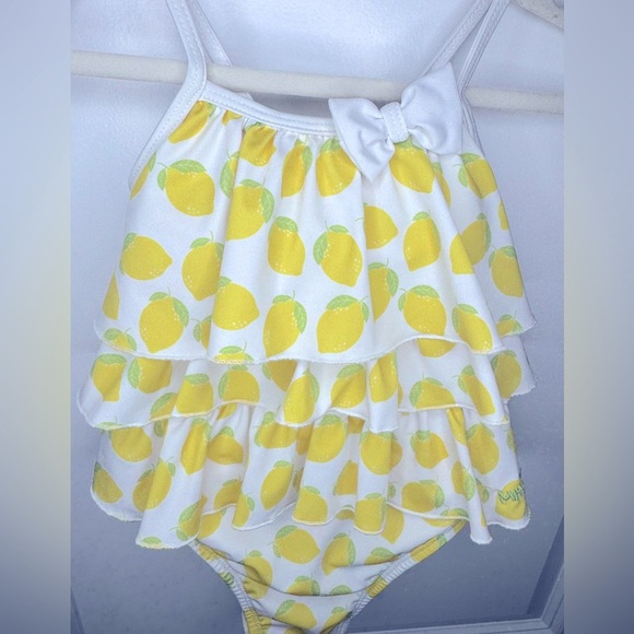 Mitty James Girls White Lemon Ruffle Swimsuit (UPF50+) Size 2-3Y - Picture 5 of 6